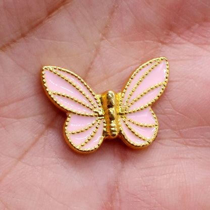Tassel Butterfly Metal Beads 20mm Enamel Painted Zinc Alloy 20pcs 12