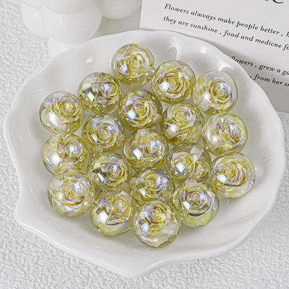 Twilight Rose Resin Beads 16mm Round Mixed Colors 20pcs 9