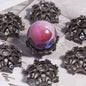 Alloy Rhinestone Bead Caps 17mm Inlaid Detailed 10pcs 7