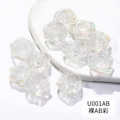 Pearl Imitation Camellia Acrylic Beads 10-18mm ABS Plastic 50pcs 16