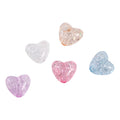 Colored Heart Acrylic Beads 11mm Crackled Translucent Pastel 100pcs 2