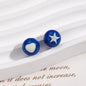Painted Round Acrylic Beads 10mm Double Sided Heart and Star Pattern 50pcs 11