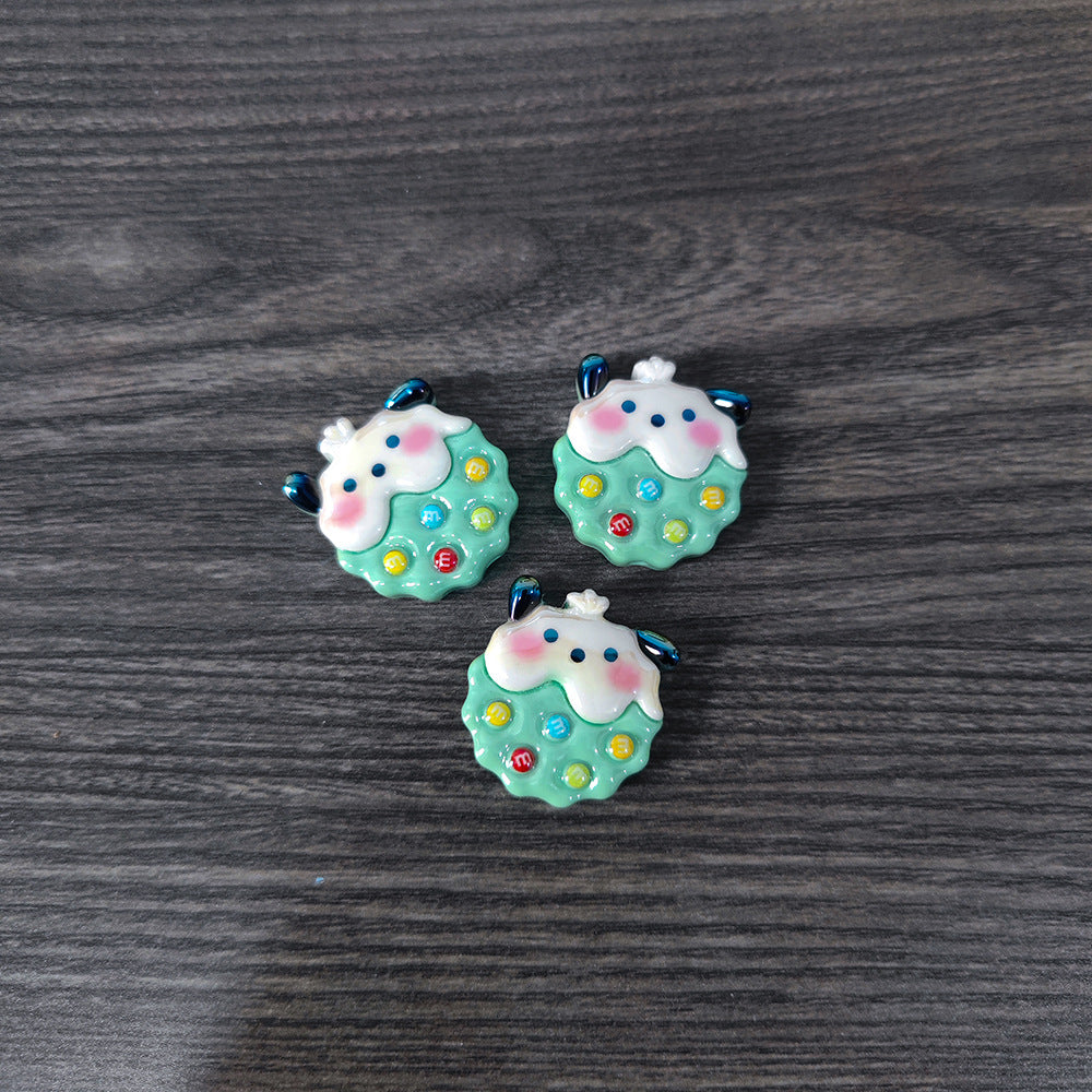 Plating Sanrio Series Cookies Resin Beads Pastel Frosted 10pcs 11