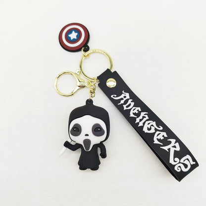 PVC Halloween Keychain Soft Rubber Spooky Clown Ghoul Figures 12