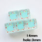 Clear Square Acrylic Beads 14mm Pastel Printed Designs 20pcs 11