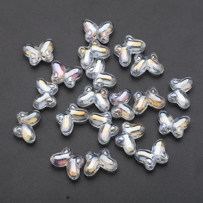 Butterfly Plated Transparent Glass Beads 10x14mm 20pcs 6