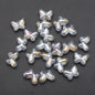 Butterfly Plated Transparent Glass Beads 10x14mm 20pcs 6