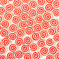 Flat Clay Beads 9mm Red Lollipop Pattern Polymer 100pcs