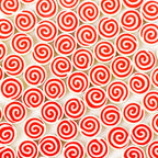 Flat Clay Beads 9mm Red Lollipop Pattern Polymer 100pcs