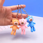 Silicone Bear Keychain Long Leg Colorful Soft Playful Snout 2