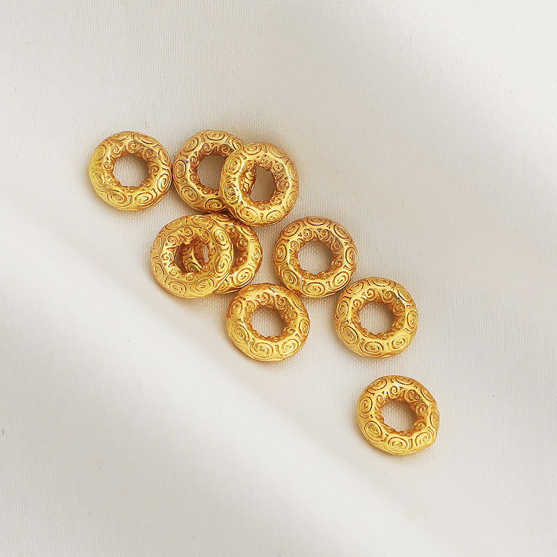 Brass Circle Spacer Beads 5.5mm 8mm Auspicious Cloud Pattern 25pcs 2