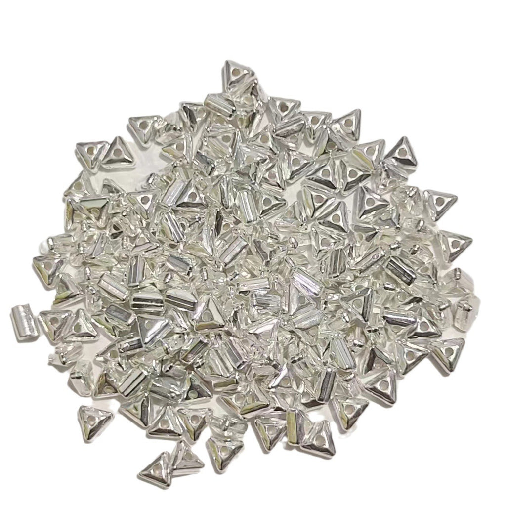 Tiny Triangular Acrylic Beads 4mm Silvery Spacer CCB Plastic 1000pcs 3