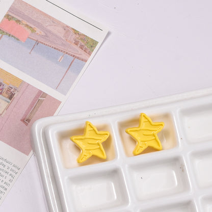 Colorful Recessed Star Acrylic Beads 17mm Mixed Colors 20pcs 7