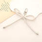 Colorful PU Leather Bow Keychain with Silver Tone Metal 3pcs 7