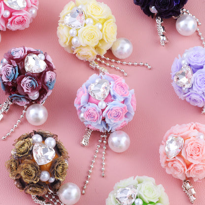 Flower Cluster Round Clay Beads 22mm Tassel Rose Gem 5pcs 2