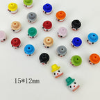 Lampwork Glass Beads Christmas Hat Snowman 15mm Hand Painted 4pcs 2