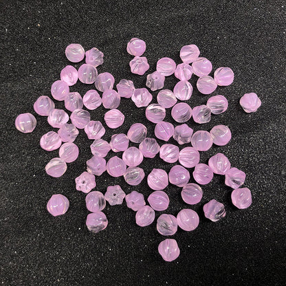 Czech Glass Beads Pumpkin 8mm Pastel Glow Grooved 100pcs 7