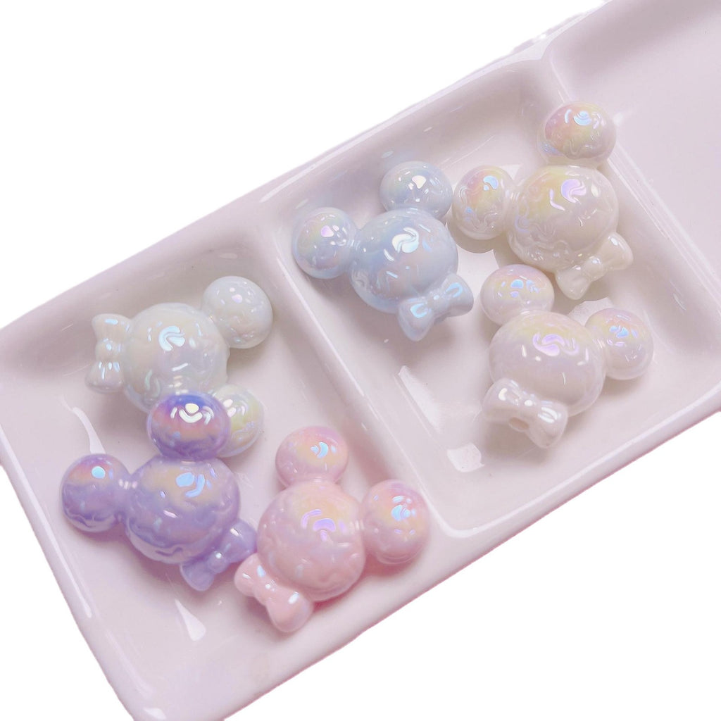 Glow Acrylic Mickey Head Acrylic Beads 28mm Pastel Glow 5pcs 5