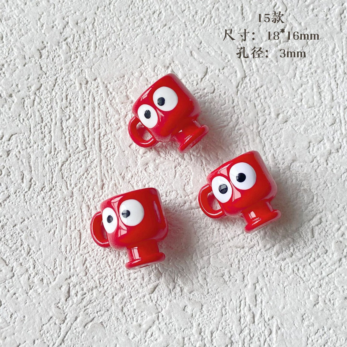 Personification Cup Acrylic Beads 18mm Enamel Glossy 6pcs 17
