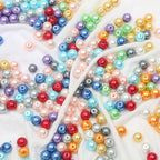 Pearl Round Glass Beads 10mm Luminous Mixed Colors 40pcs 3