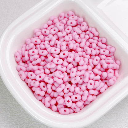 Clear Peanut Shaped Acrylic Beads 4x6.5mm Candy Series 200pcs 21