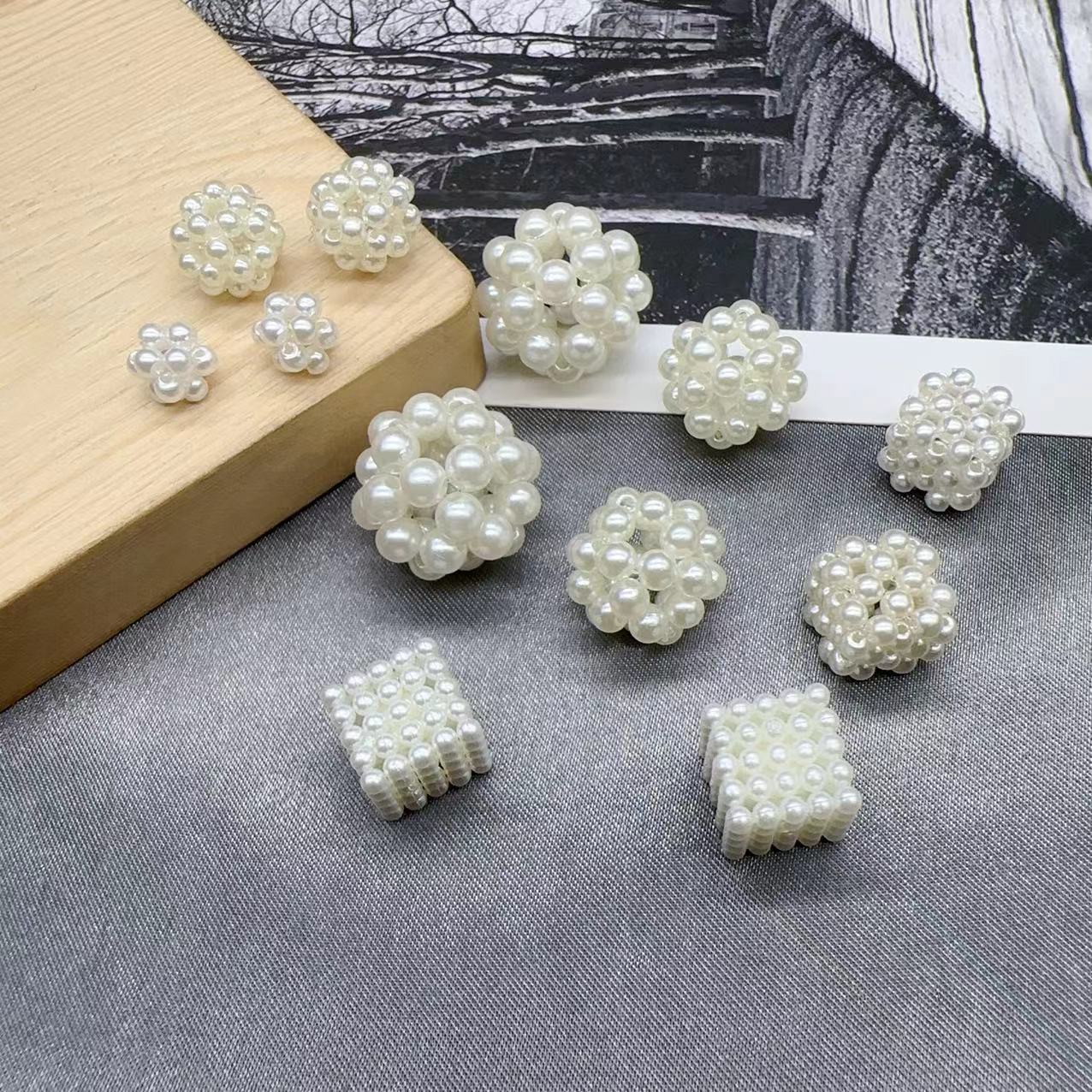 Imitation Pearl Geometry Acrylic Beads 8-15mm ABS Plastic 30pcs 3