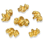Stainless Steel Twist Metal Beads 8-11mm Color Retaining 5pcs 2