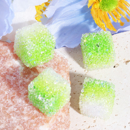 Gradient Acrylic Square Beads 16mm Granulated Sugar Texture 5pcs 6