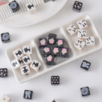 Acrylic Square Beads 14mm Black and White Tone 10pcs