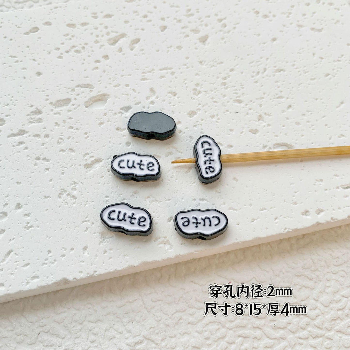 Painted Cute Character Plate Series Metal Beads Bulk 20pcs 34