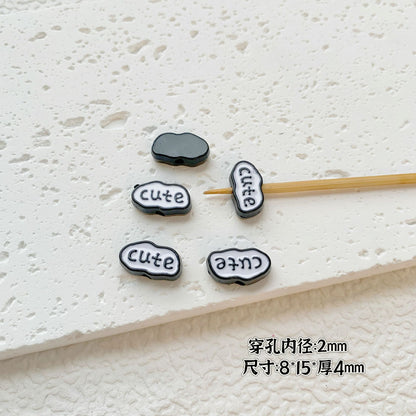 Painted Cute Character Plate Series Metal Beads Bulk 20pcs 34