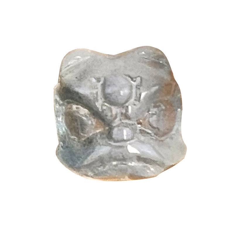 Vintage Lion-Like Glass Beads 12mm Pastel Etched Design 30pcs 5