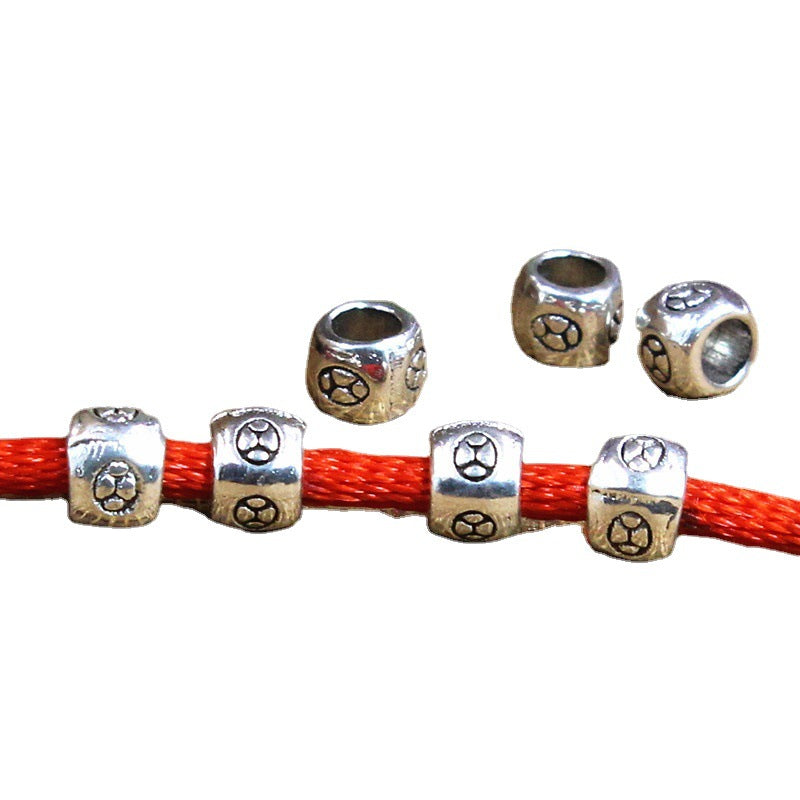 Cube Metal Beads 5mm Silver Tone Moslems Symbol 100pcs 4