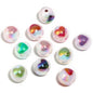 Plating Heart Star Acrylic Beads 16mm Milk White Printed 50pcs 6