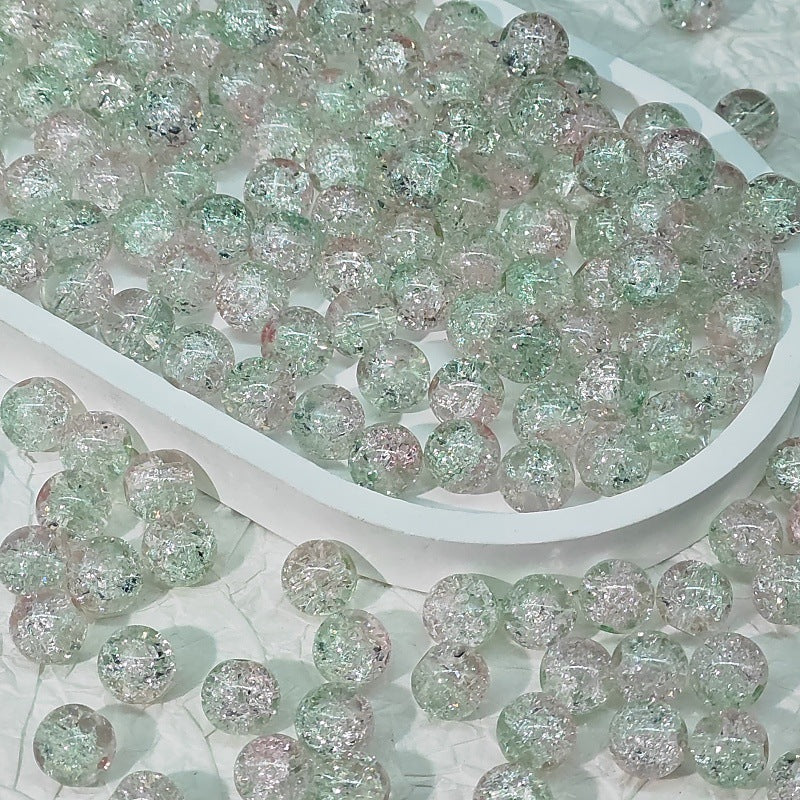 Crackle Glass Beads Round 10mm Transparent Mixed Colors 50pcs 22