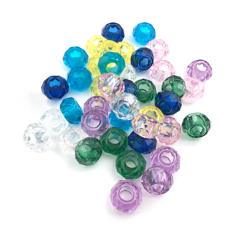 Acrylic Faceted Spacer Beads 7*13mm Large Hole 50pcs