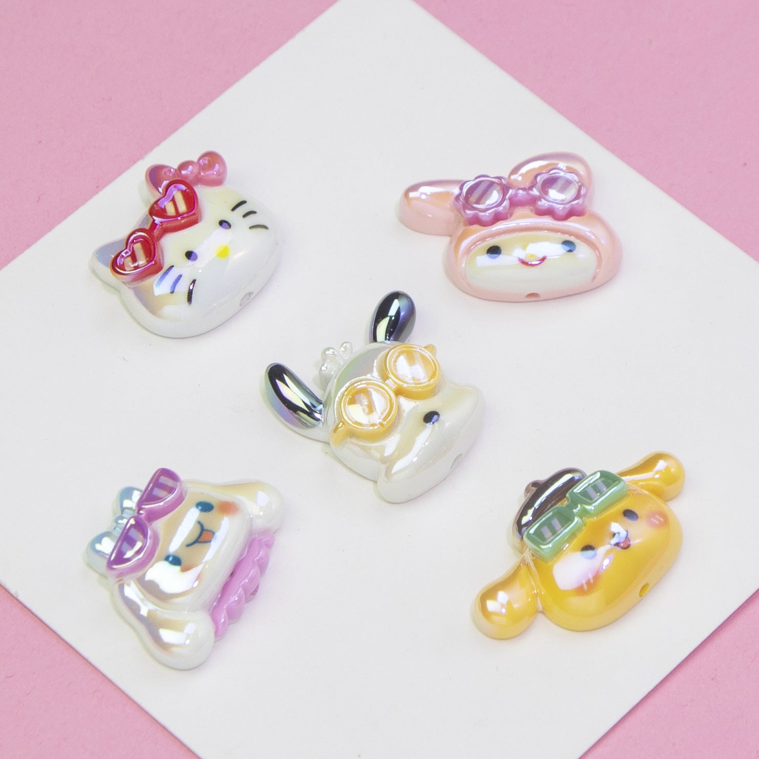 Glossy Resin Beads Swimming Sanrio Characters 2mm Hole 10pcs 2