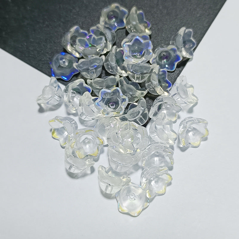 Czech Glass Beads Wind Chime Flower 12mm Pastel Glossy 100pcs 22