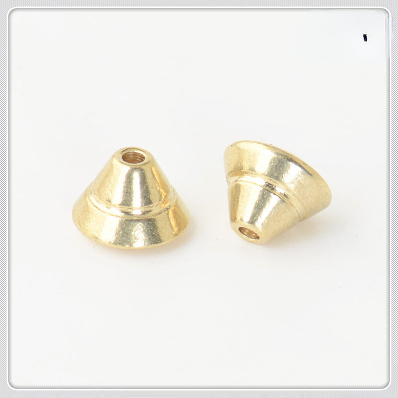 Brass Tower Metal Beads 7mm Double Layer Stepped Finish 100pcs 3