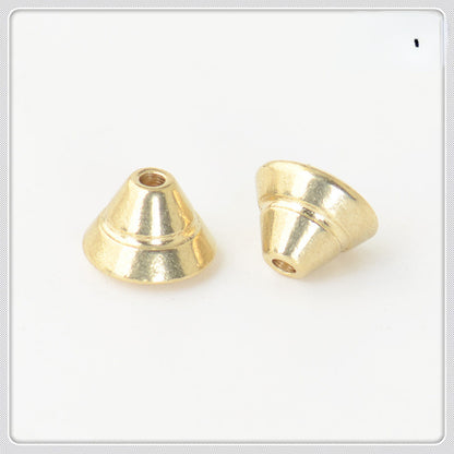 Brass Tower Metal Beads 7mm Double Layer Stepped Finish 100pcs 3