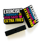 Silicone Focal Beads French Fries Colorful Text on Black 20pcs 3