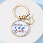 Metal Nurses Day Keychain Heart Nurse Cap Medical Theme 6