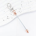 Beadable Keychain Metal Conical Bullet Shape Rose Gold Silver Gun Gray Black 6