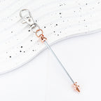 Beadable Keychain Metal Conical Bullet Shape Rose Gold Silver Gun Gray Black 6