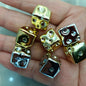 Metallic Cheese Shaped Acrylic Square Beads 14mm 100pcs 2