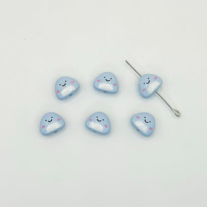 Japanese Rice Ball Metal Beads 8*10mm Enamel Painted Alloy 10pcs 11