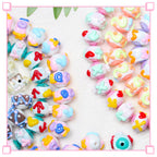 Hand Painted Floral Acrylic Beads 16mm Arrow Design 1pc