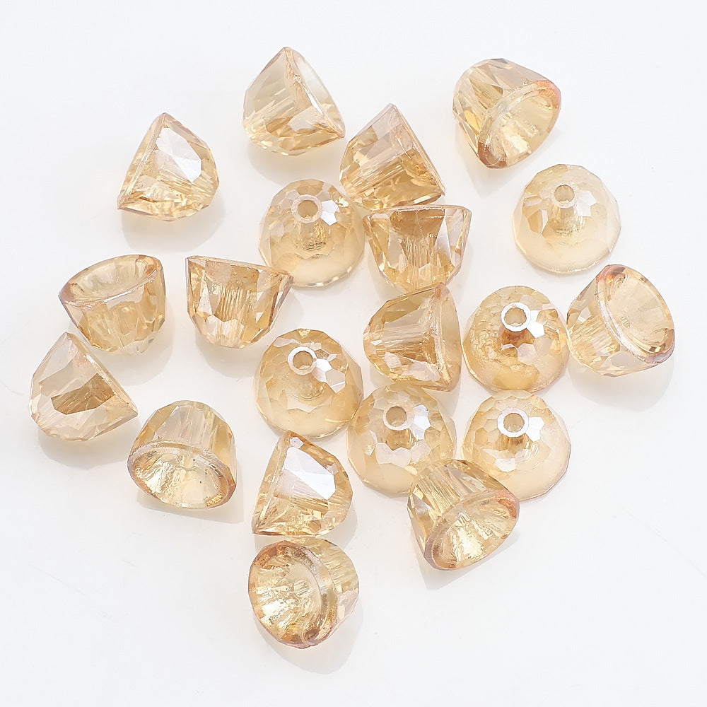 Bell Electroplated Glass Beads 8mm Sparkling Mixed Colors 50pcs 13