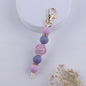 Double-Sided Rose Beaded Silicone Keychain Pastel Colors 8