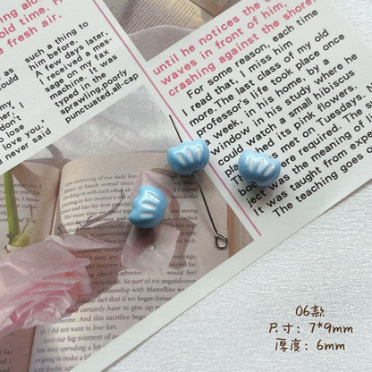 Tulip Metal Beads 3D Painted Pastel Colors 10pcs 11
